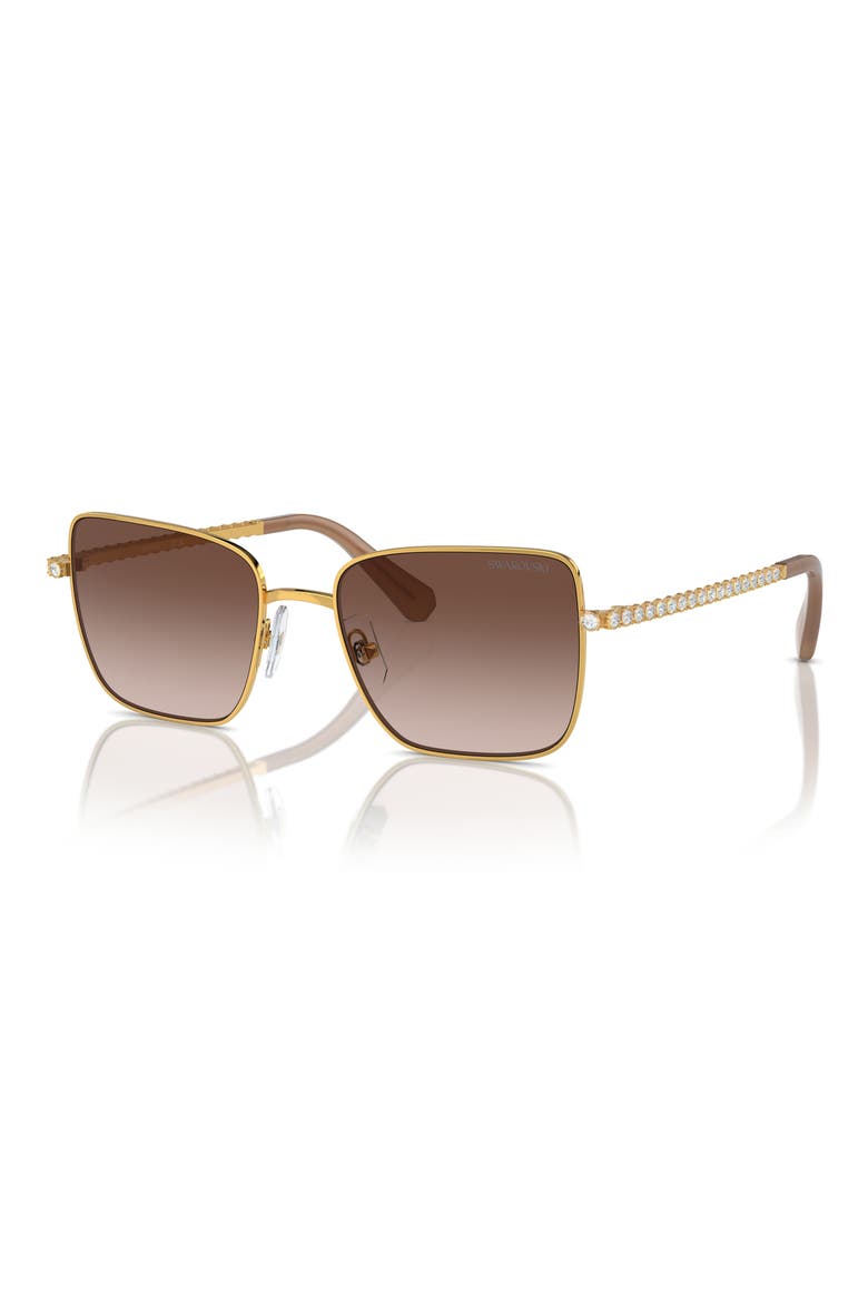 56mm Matric Crystal Square Sunglasses, Alternate, color, GOLD/ PURPLE