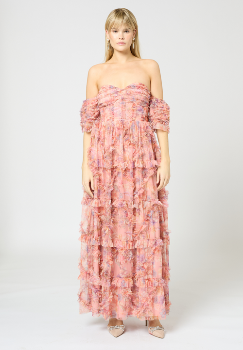 Beauut Ruffle Maxi Dress In Pink