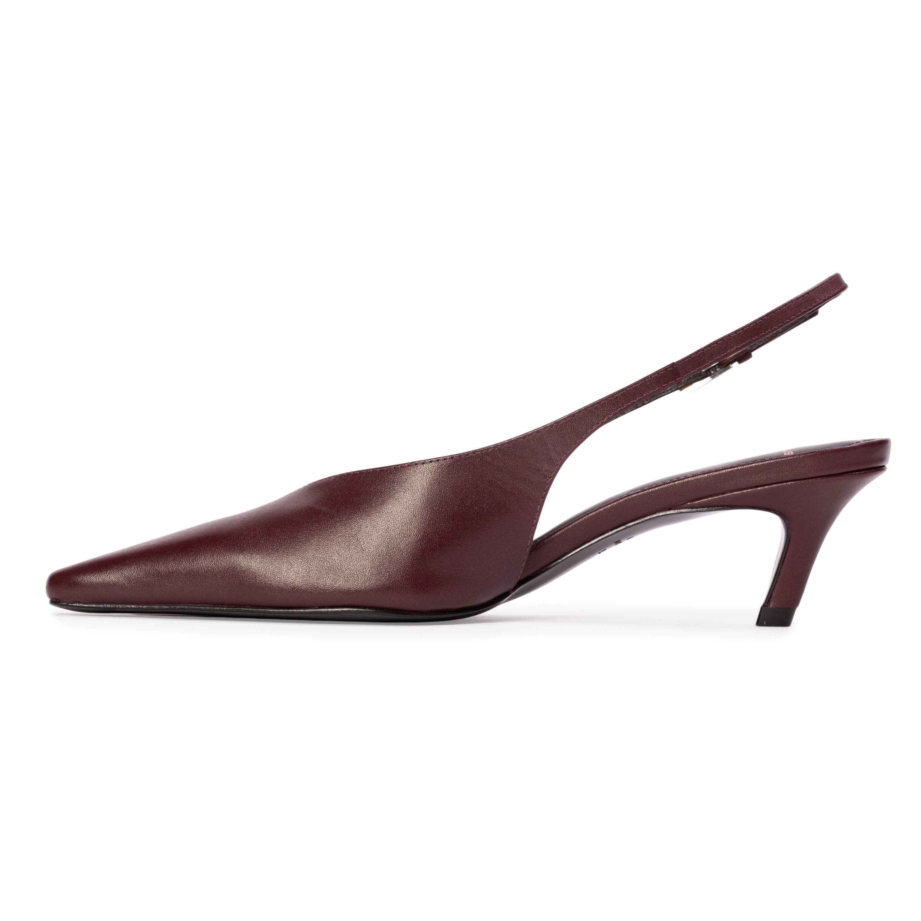 Lou 50 Slingback Pump, Alternate, color, Bordeaux Leather