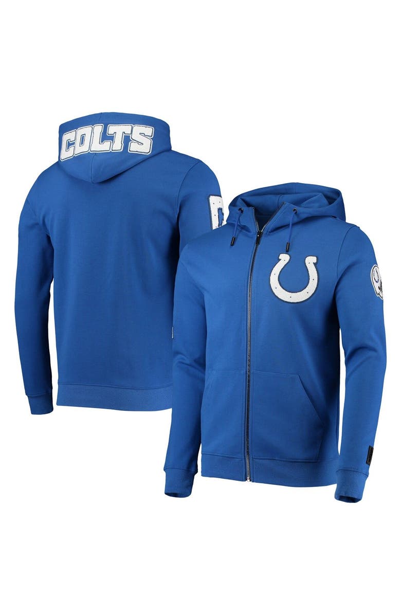 PRO STANDARD Men's Pro Standard Royal Indianapolis Colts 4-Hit Full-Zip Hoodie, Main, color, 