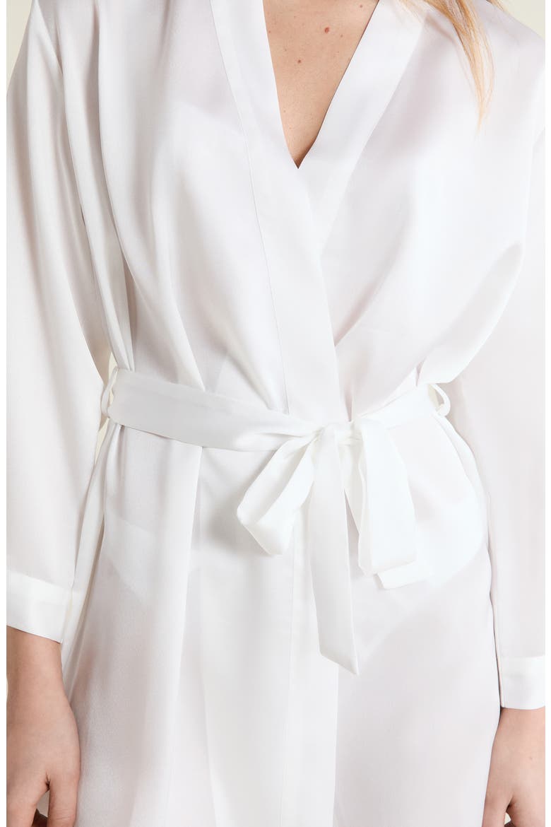Marry Me Deshabille Satin Robe, Alternate, color, WHITE