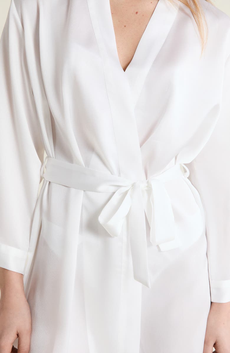 Etam Marry Me Deshabille Satin Robe, Alternate, color, White