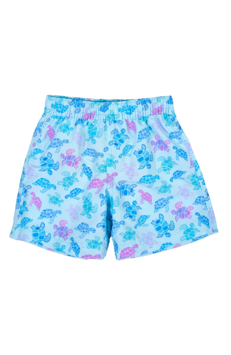 Florence Eiseman Turtle Print Swim Trunk, Main, color, Multi