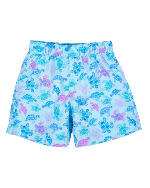Turtle Print Swim Trunk (Toddler, Little Kid)