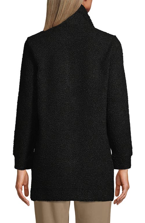 Lands' End Tall Boucle Fleece Coat In Black