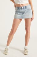 PacSun Piper Flower Embroidered Micro Mini Denim Skrit