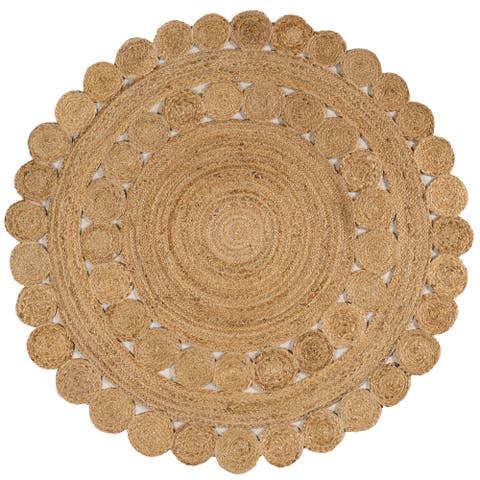 Bodhi Round Natural Jute hippie Circle Natural Round Area Rug