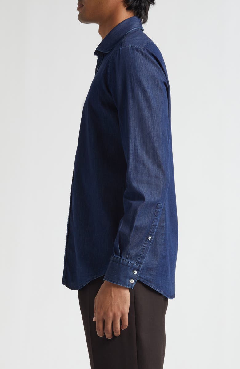 Massimo Alba Canary Classic Fit Cotton Denim Button-Up Shirt, Alternate, color, Blue