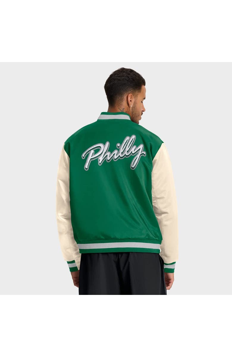 Nike Men's Nike Kelly Green/Cream Philadelphia Eagles Rewind Legacy Full-Snap Bomber Jacket, Alternate, color, Kelly Green