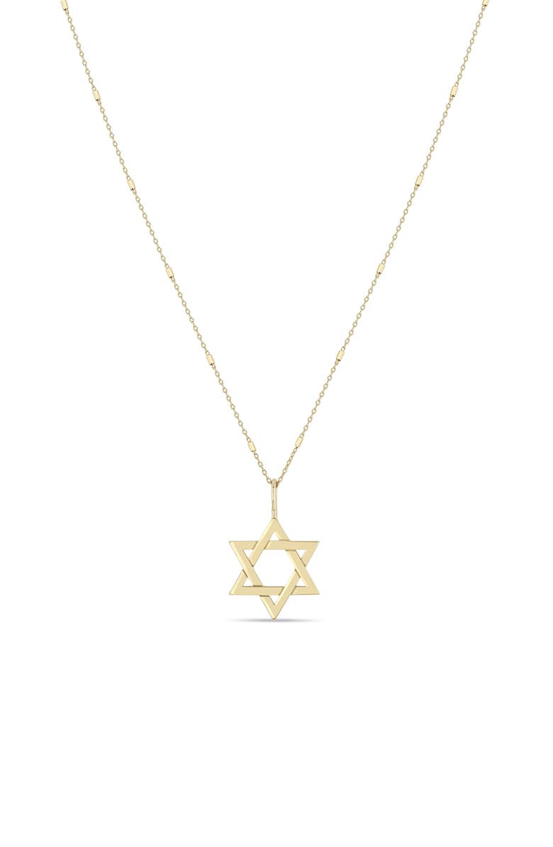 Zoë Chicco Star of David Pendant Necklace, Main, color, 14K Yellow Gold