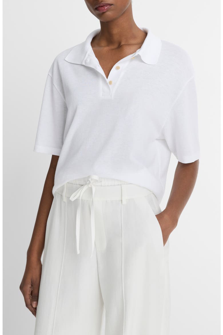 Easy Cotton Polo, Alternate, color, OPTIC WHITE