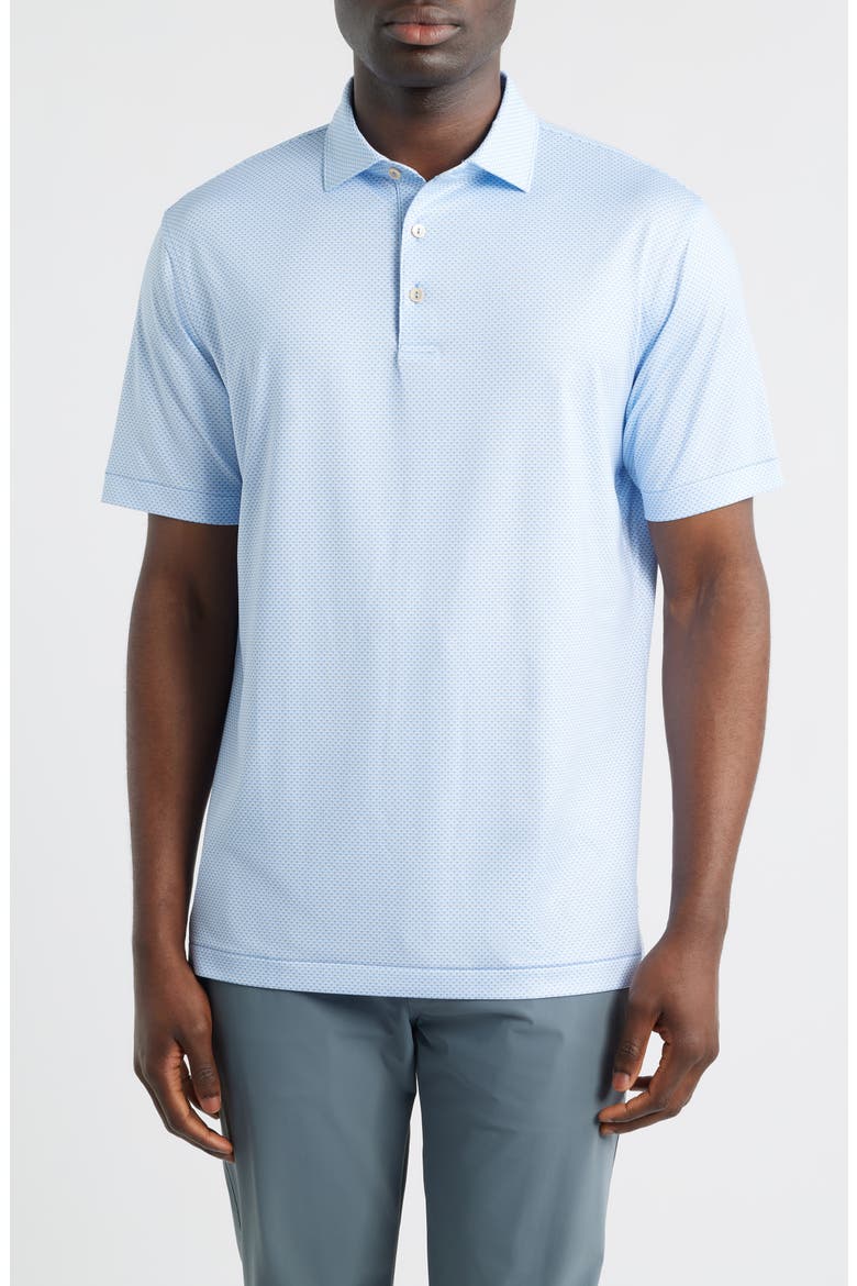 Medina Microprint Performance Jersey Polo, Main, color, BLUEBIRD