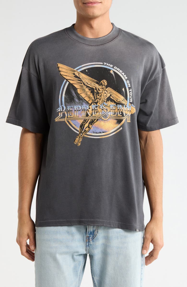 Represent Golden Tour Cotton Graphic T-Shirt, Main, color, Sun Fade Grey
