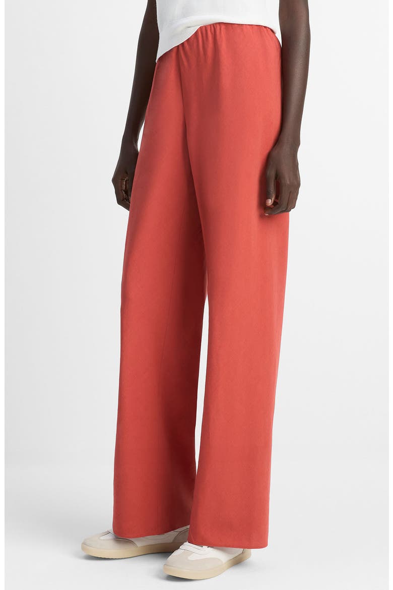 Cotton Blend Wide Leg Pants, Alternate, color, TERRA