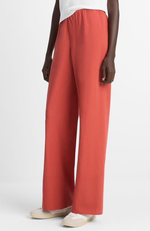 Vince Cotton-blend High-waist Pants In Terra In Red