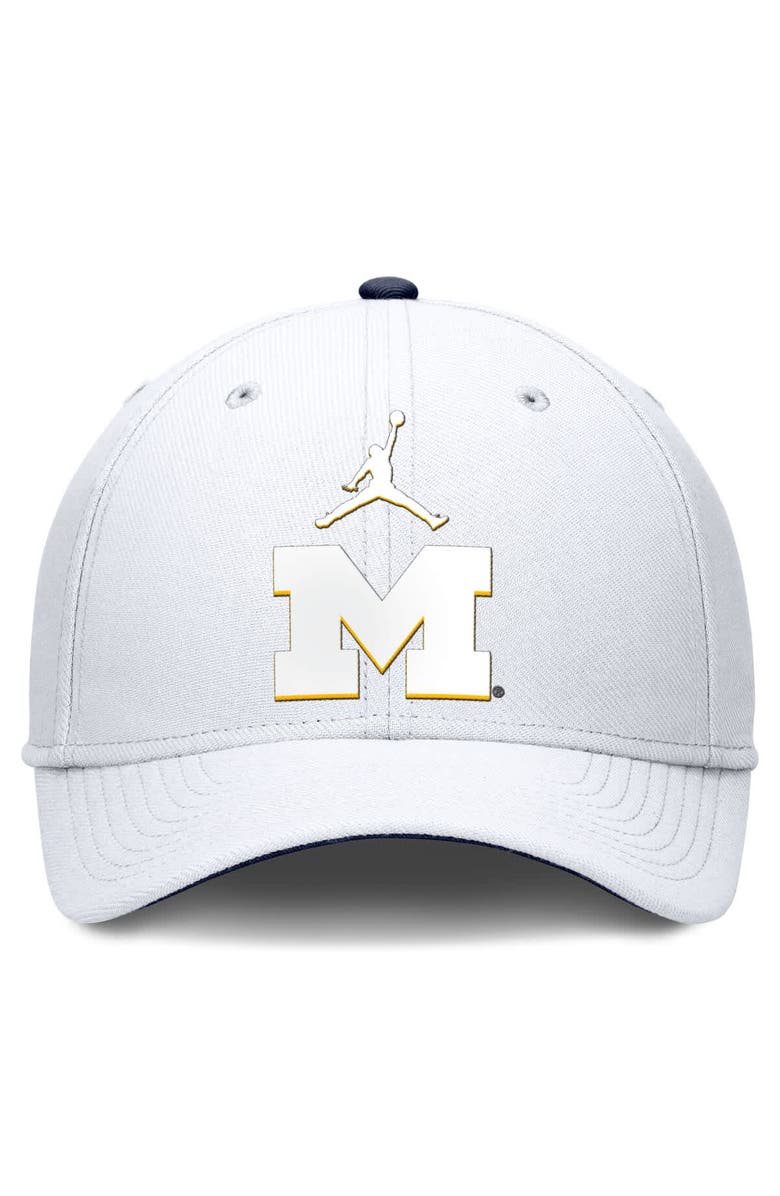 Jordan Brand Men's Jordan Brand White Michigan Wolverines Rise Flex Hat, Alternate, color,