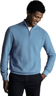 Charles Tyrwhitt Cotton Zip Neck Sweater