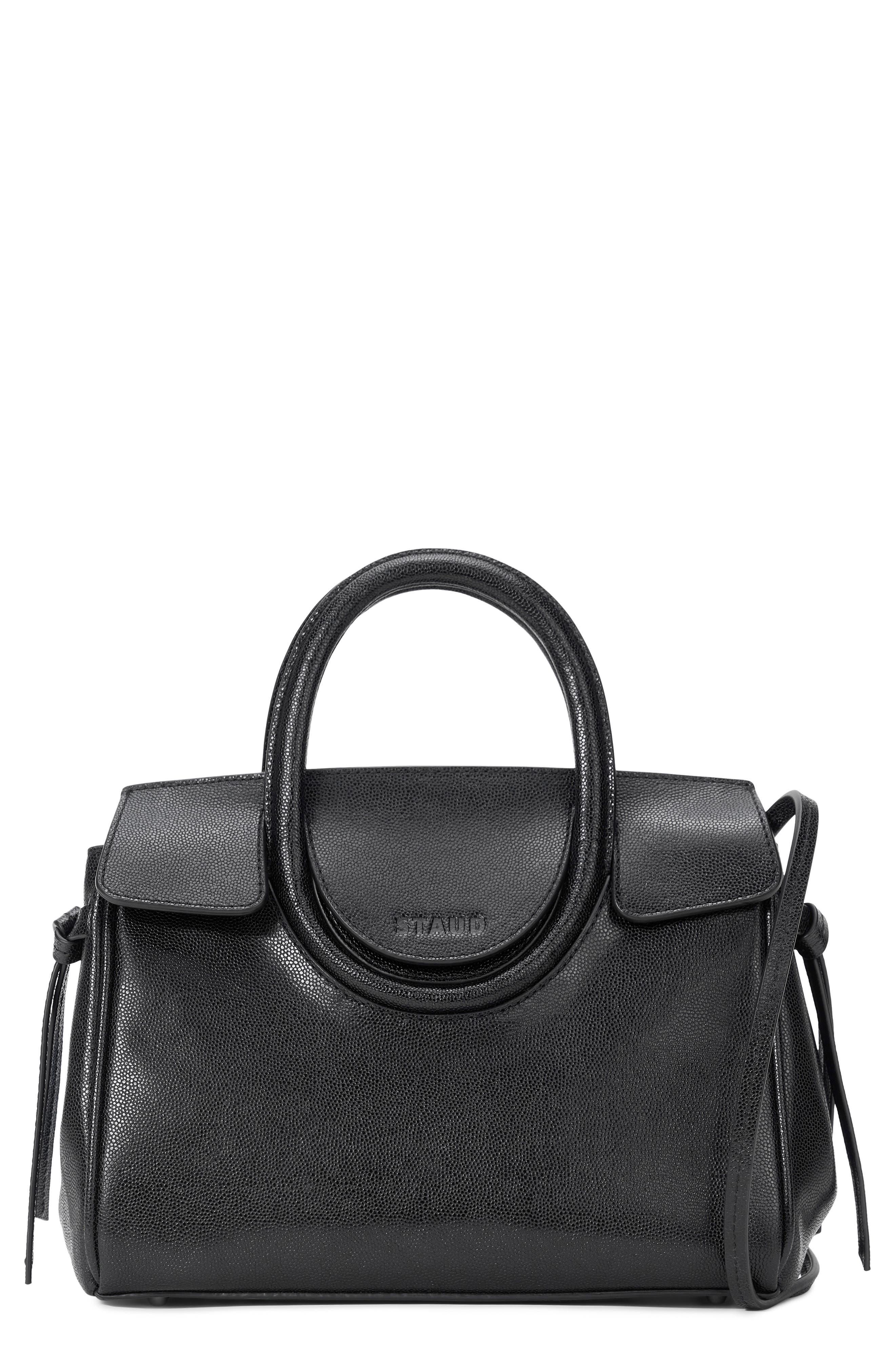 STAUD Mini Maude Leather Carryall Bag, Main, color, Black