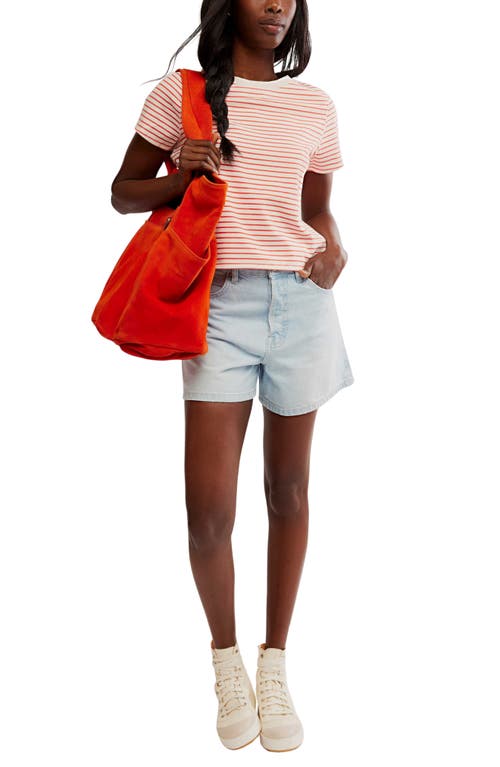Free People Caravan Suede Tote In Red Orange