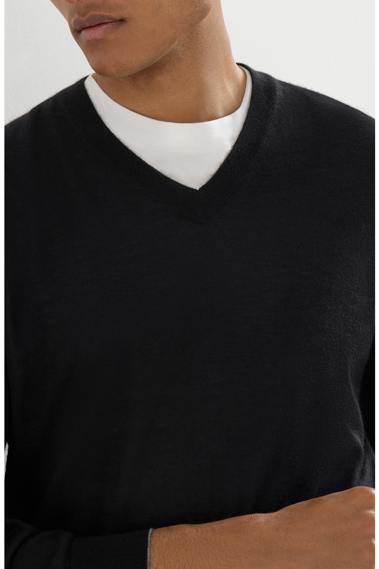 Cashmere and silk lightweight sweater, Alternate, color, Black