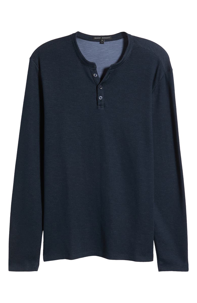 Robert Barakett Elgin Double Knit Mesh Henley, Alternate, color, Navy