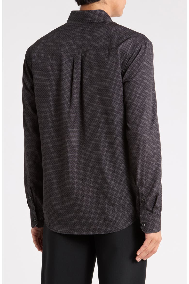 Performance Stretch Button-Up Shirt, Alternate, color, BLACK