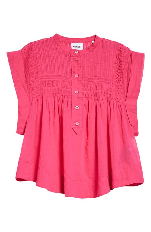 Isabel Marant Étoile Leaza-ga Pintuck Cotton Blouse In Pink