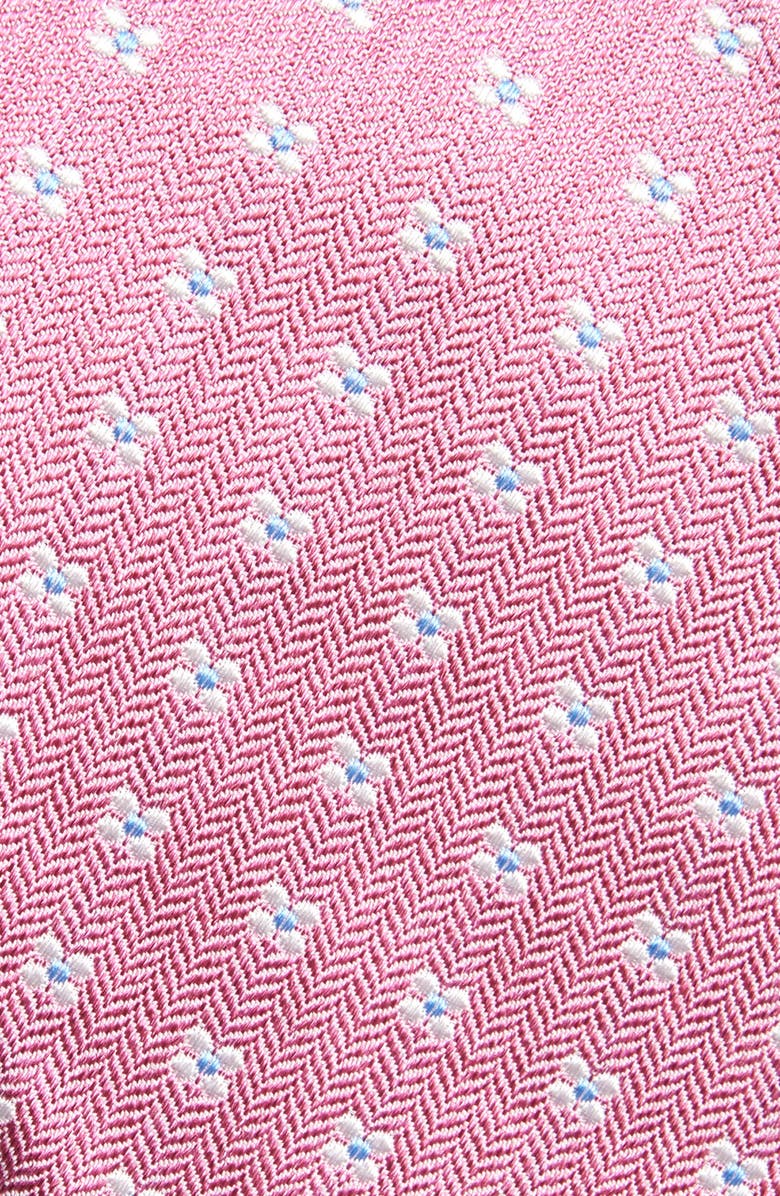 David Donahue Floral Silk Tie, Alternate, color, Geranium