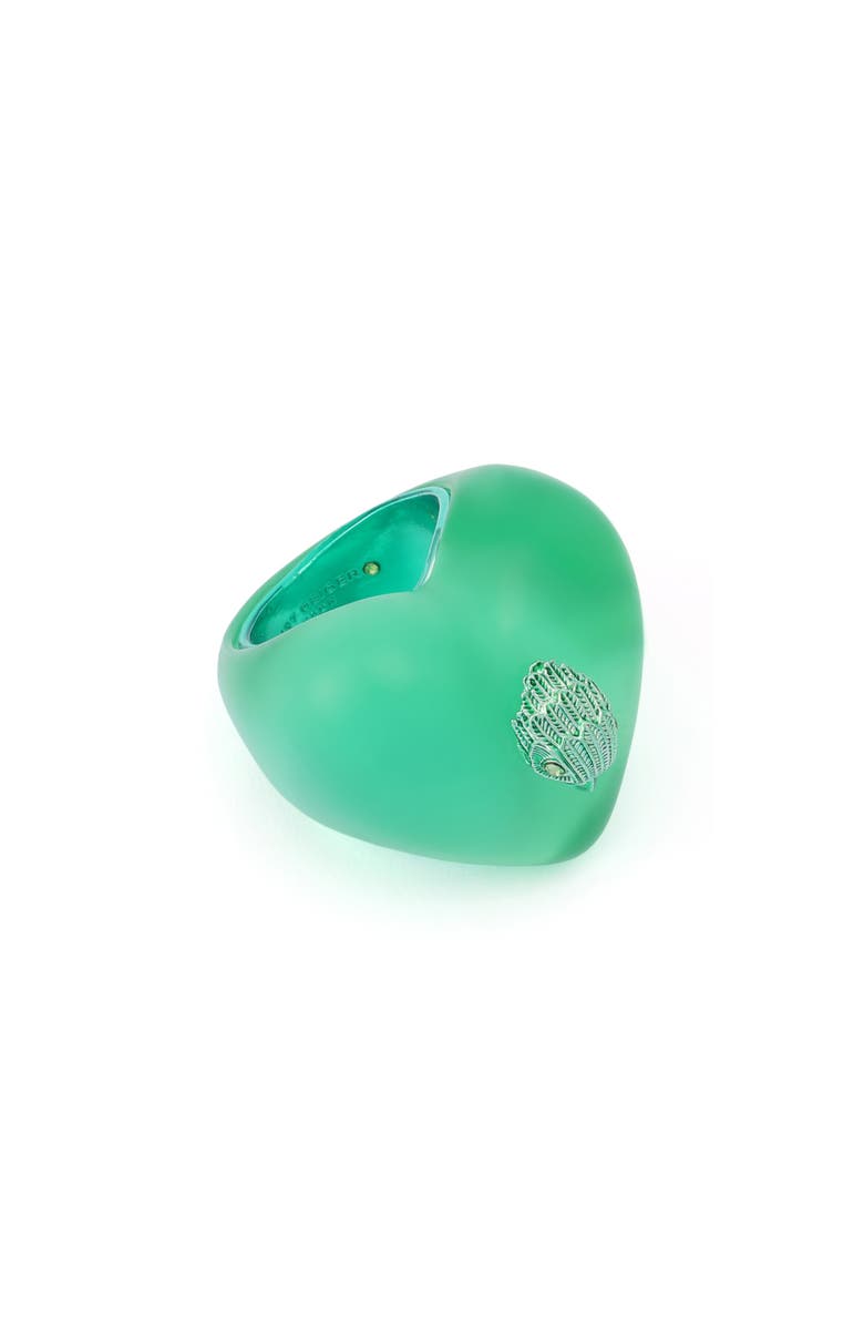 Kurt Geiger London Jelly Eagle Heart Cocktail Ring, Alternate, color, Green