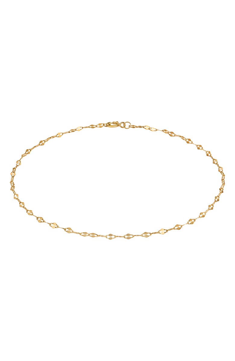 FUZION CREATIONS 14K Gold Mirror Link Anklet, Main, color, Yellow