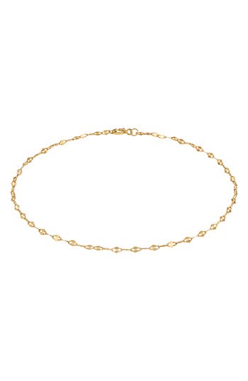 Fuzion Creations 14k Gold Mirror Link Anklet In Yellow