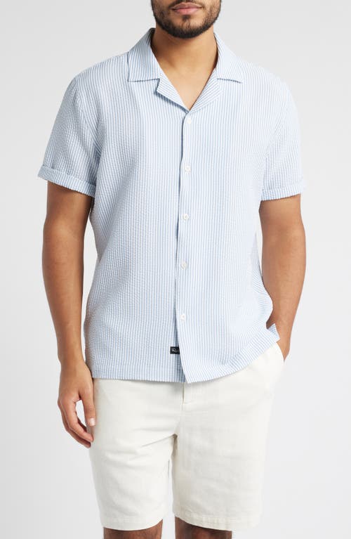 Rails Amalfi Short Sleeve Seersucker Button-up Shirt In Blue White Seersucker