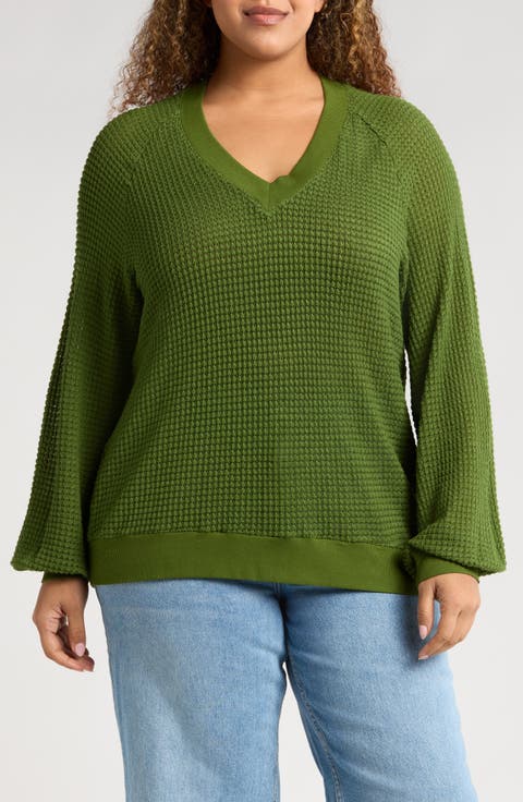 Courtside Open Stitch Sweater (Plus)