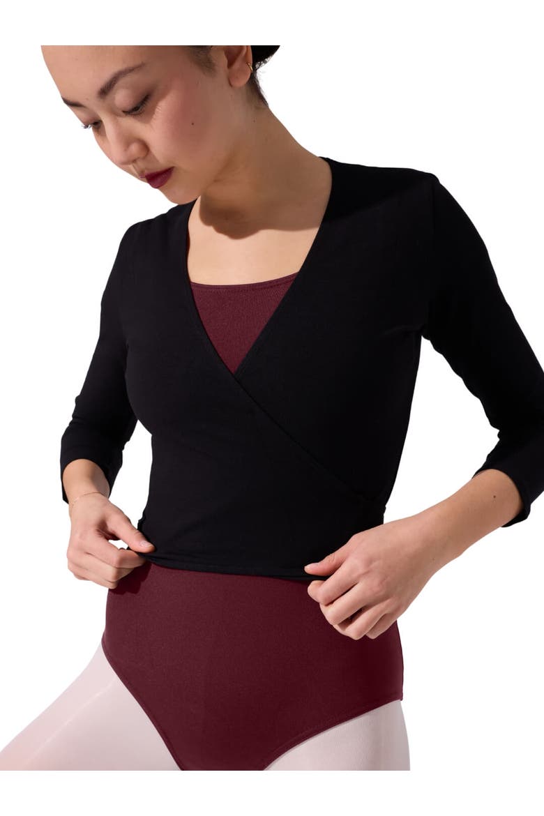 Wrap Top, Alternate, color, black