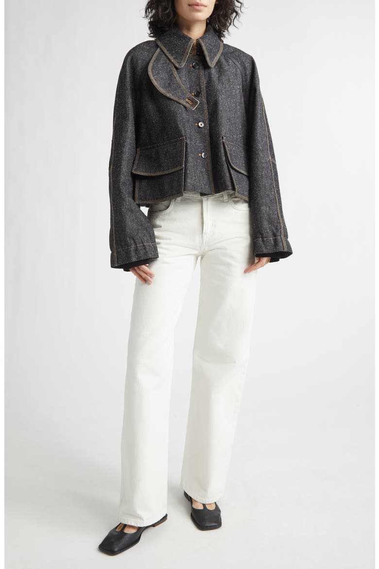 Precious Cargo Denim Crop Jacket, Alternate, color, INDIGO RAW