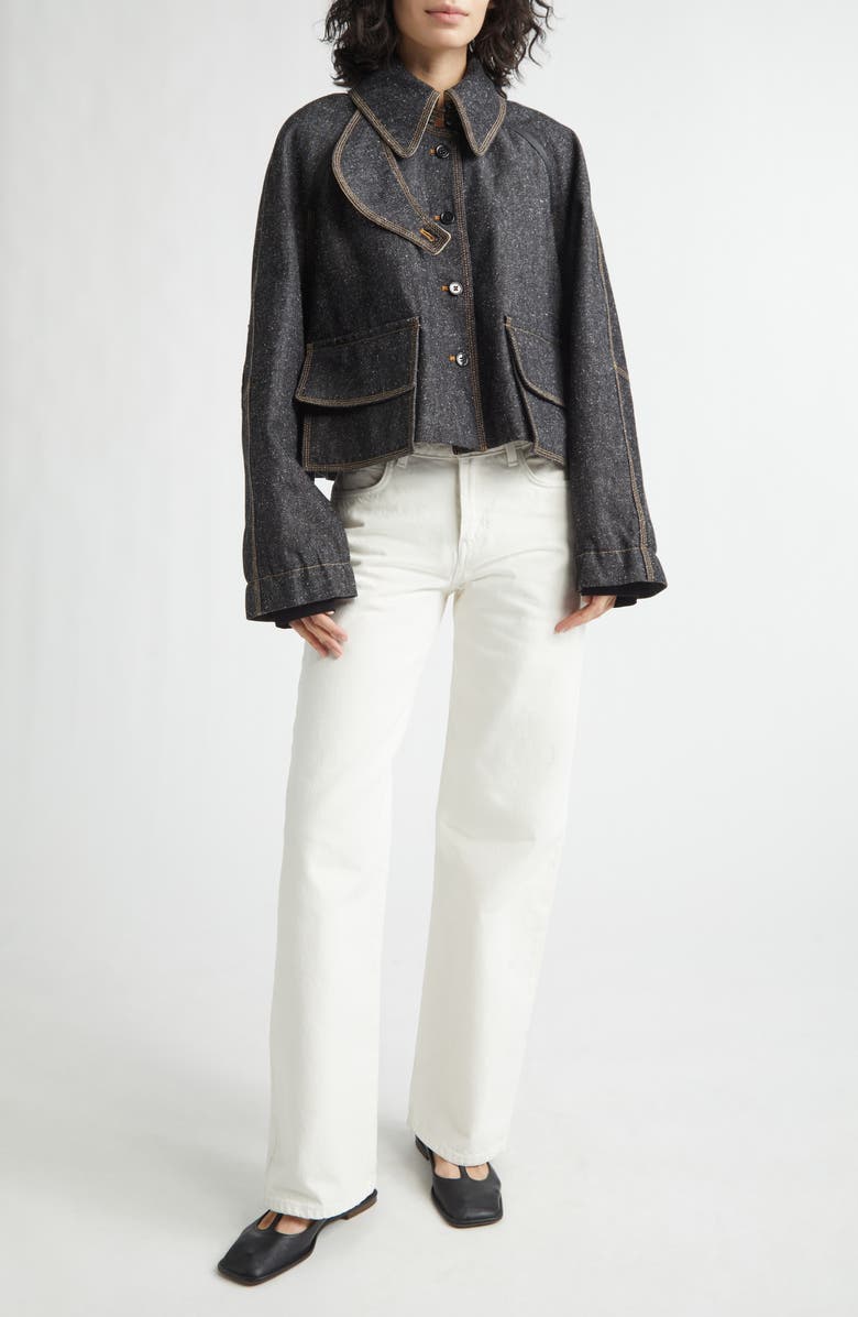 NACKIYÈ Precious Cargo Denim Crop Jacket, Alternate, color, Indigo Raw