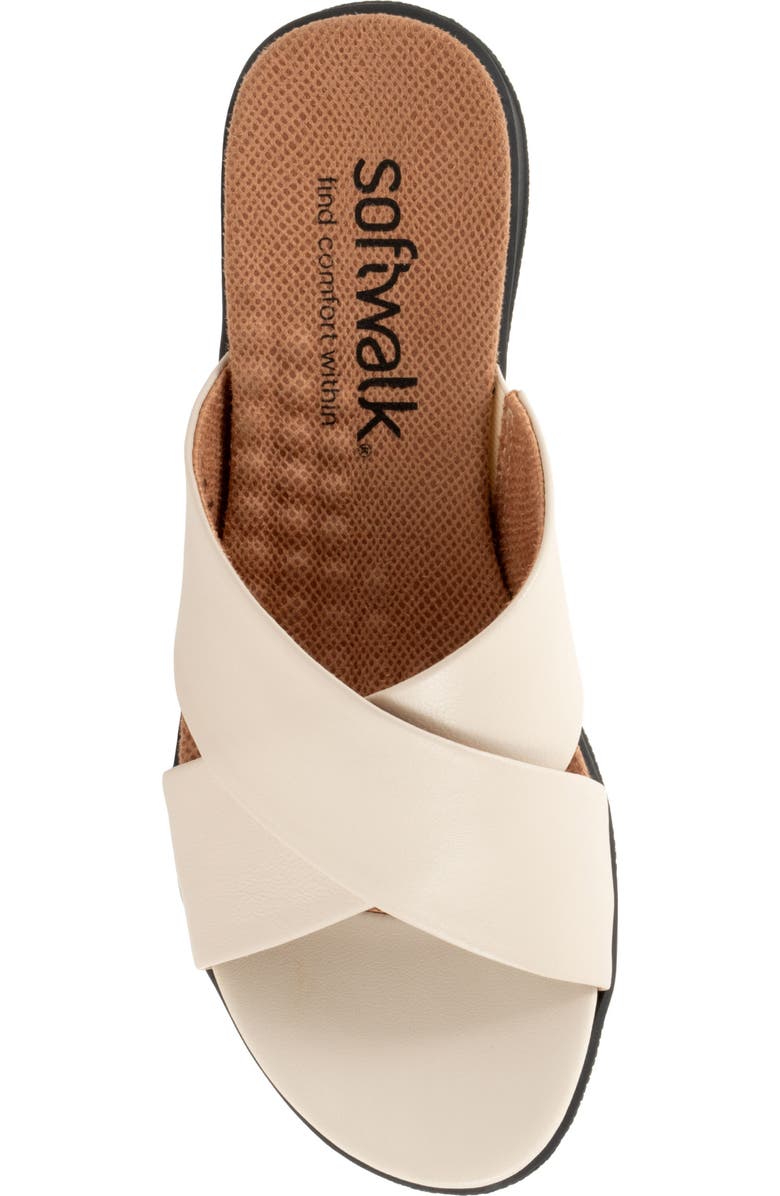 SoftWalk<sup>®</sup> 'Tillman' Leather Cross Strap Slide Sandal, Alternate, color, Ivory