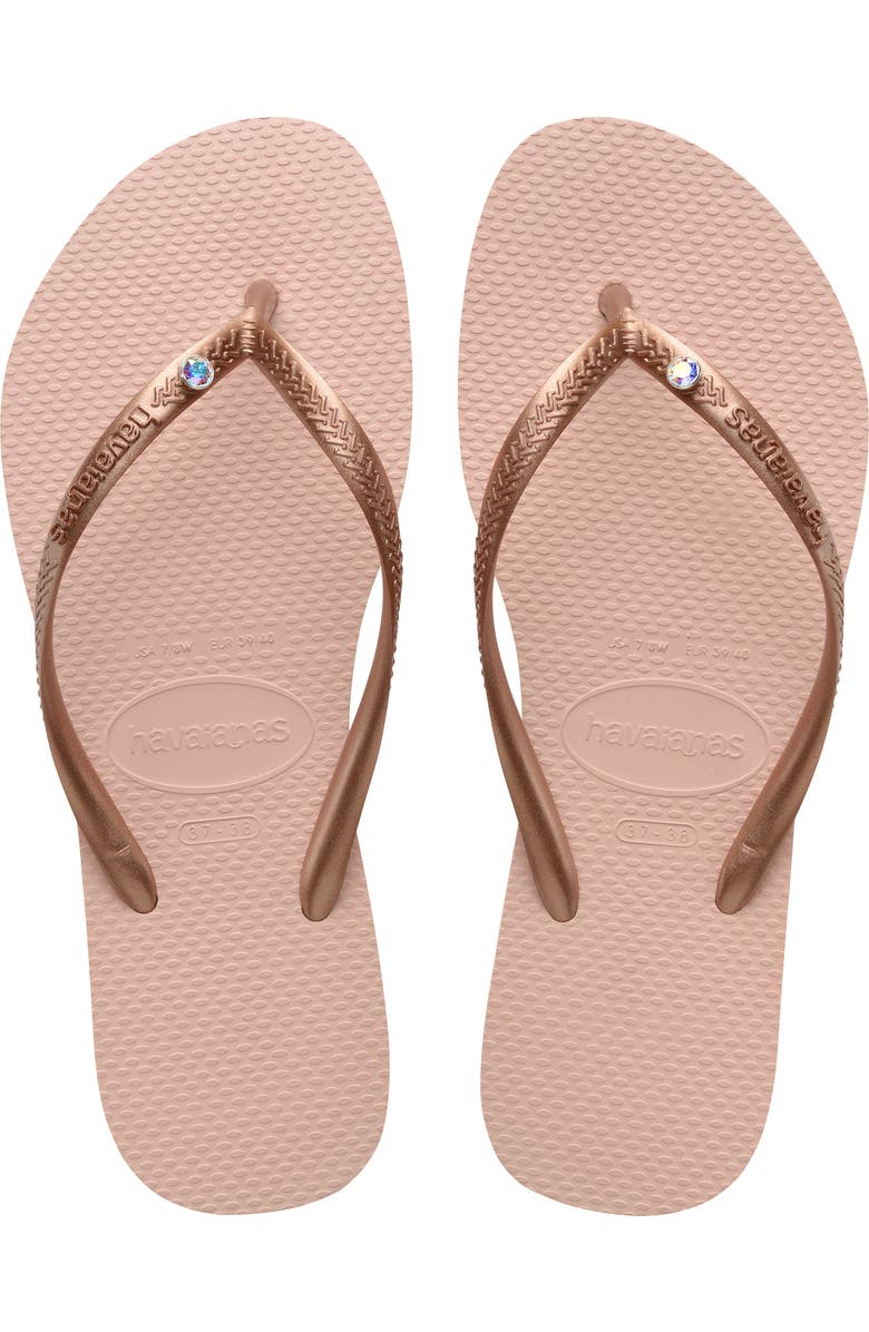 Havaianas Slim Crystal II Flip Flop, Alternate, color, Ballet