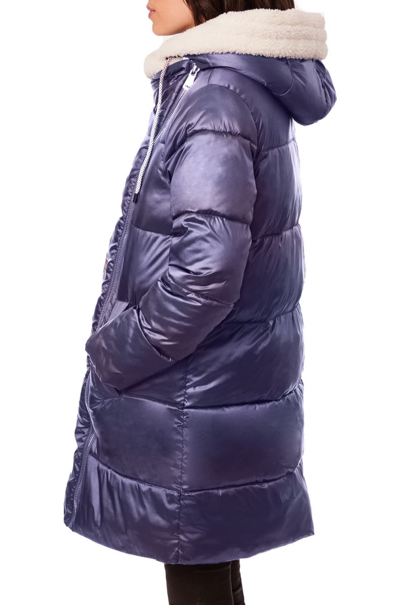 Bernardo Faux Fur Lined Water Resistant Puffer Jacket, Alternate, color, Crystal Mauve White