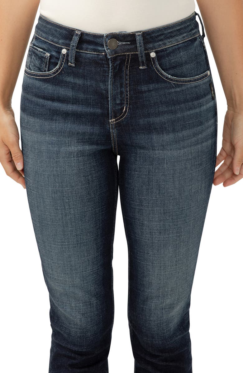 Silver Jeans Co. Avery Curvy High Waist Capri Jeans, Alternate, color, Indigo