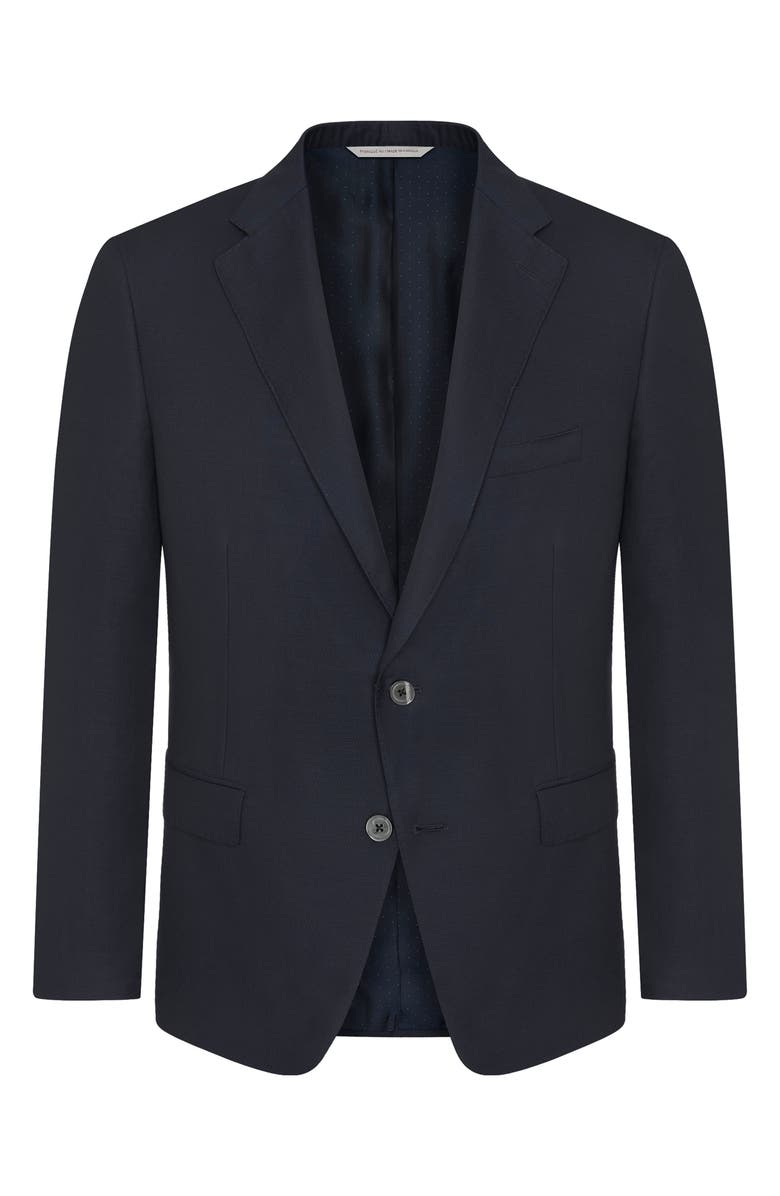 Samuelsohn Navy Double Twist 130s Wool Blazer, Alternate, color, Blue