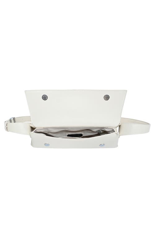 Madison West Clean Buckle Strap Shoulder Bag In White