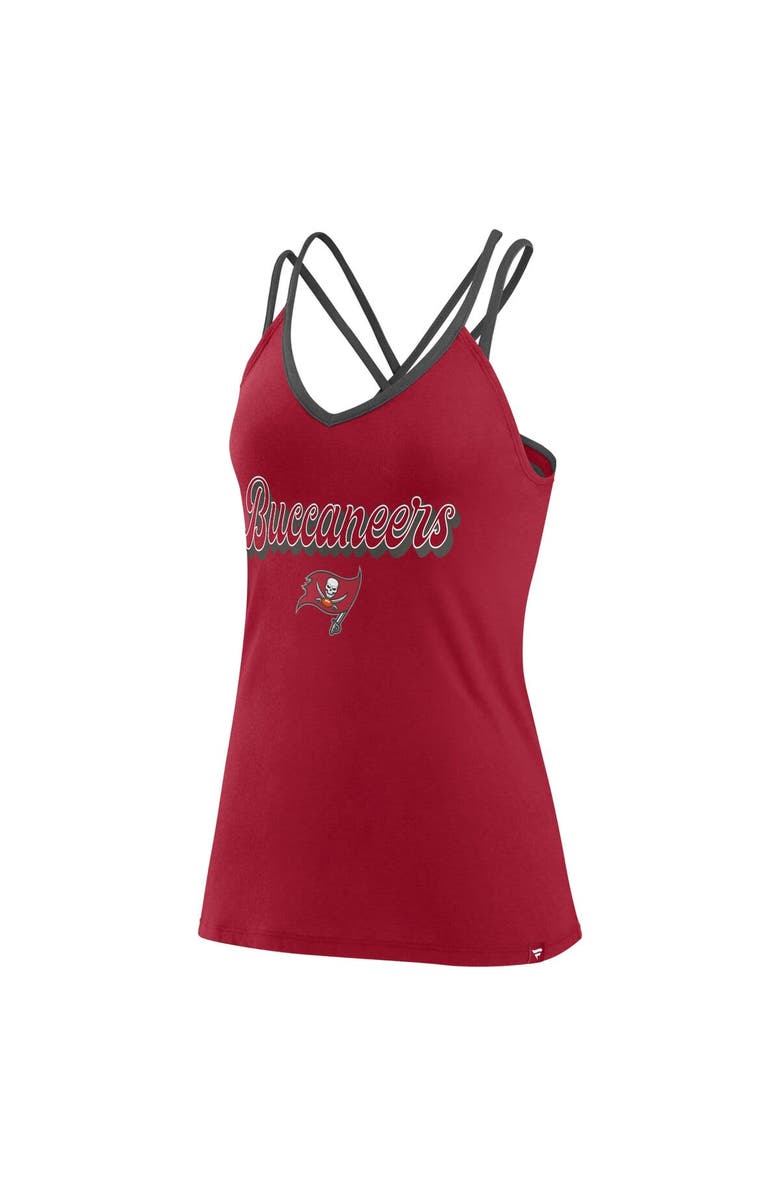 FANATICS Women's Fanatics Branded Red Tampa Bay Buccaneers Go For It Strappy Crossback Tank Top, Alternate, color, 