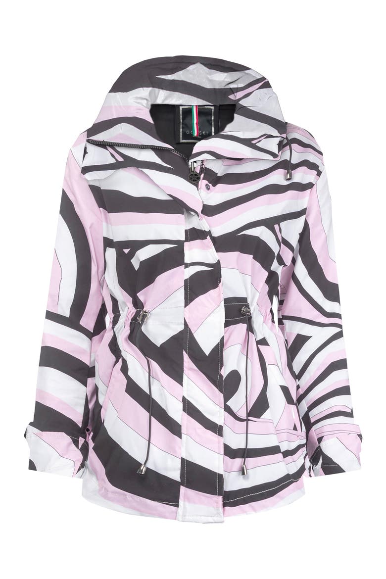 Lightweight Printed Jacket, Concealed Hood, Alternate, color, PINK SWIRL