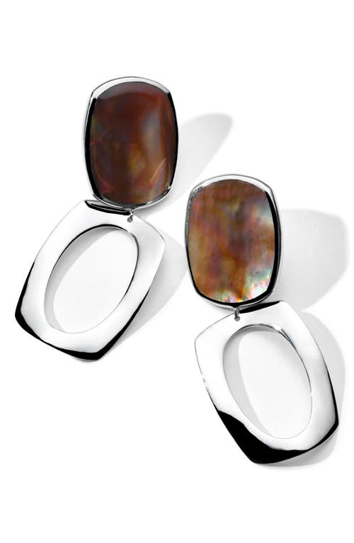 IPPOLITA IPPOLITA POLISHED ROCK CANDY LONG OVAL & LARGE FRAME STERLING SILVER DROP EARRINGS 