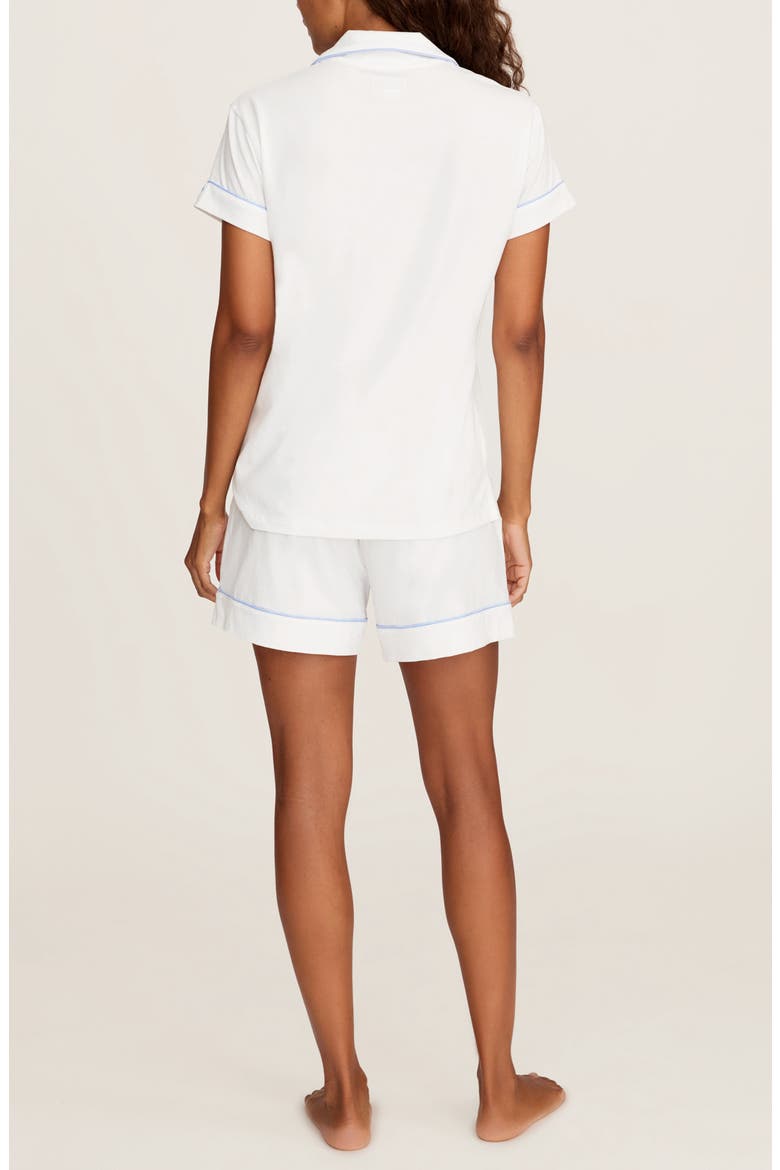 Classic Pima Cotton Short Sleeve Short Pajamas, Alternate, color, WHITE