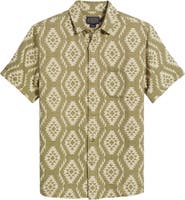 Pendleton Gateway Print Short Sleeve Cotton Button-Up Shirt