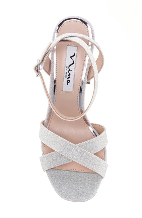 Nina Sheila Ankle Strap Platform Sandal In Silver Fantasy Net