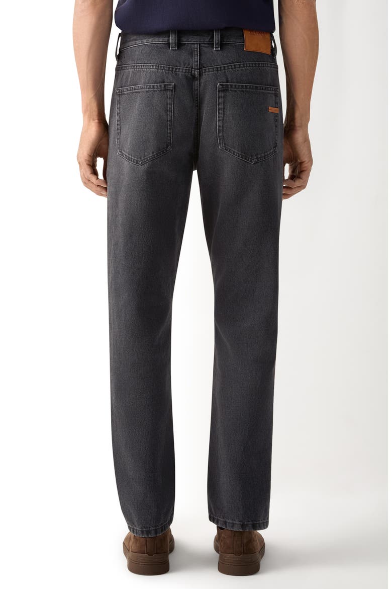 Black Stone-Washed Cotton Roccia Jeans, Alternate, color, BLACK
