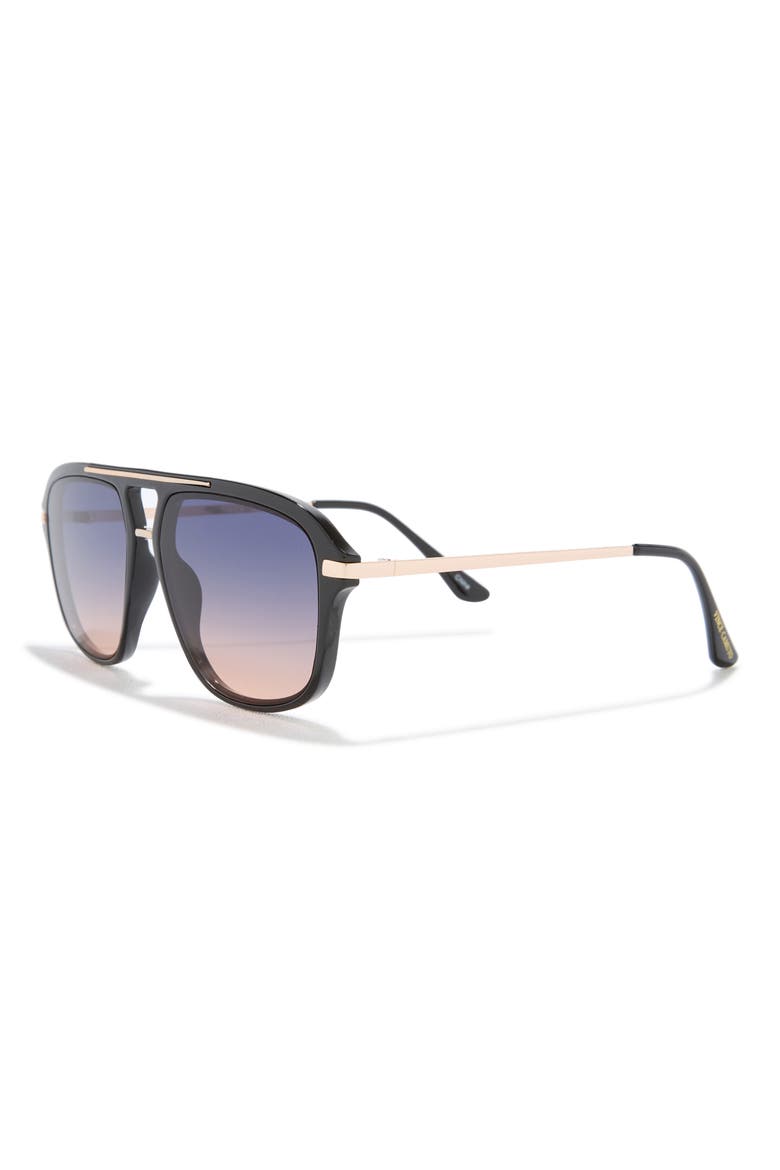 50mm Gradient Aviator Sunglasses, Alternate, color, BLACK